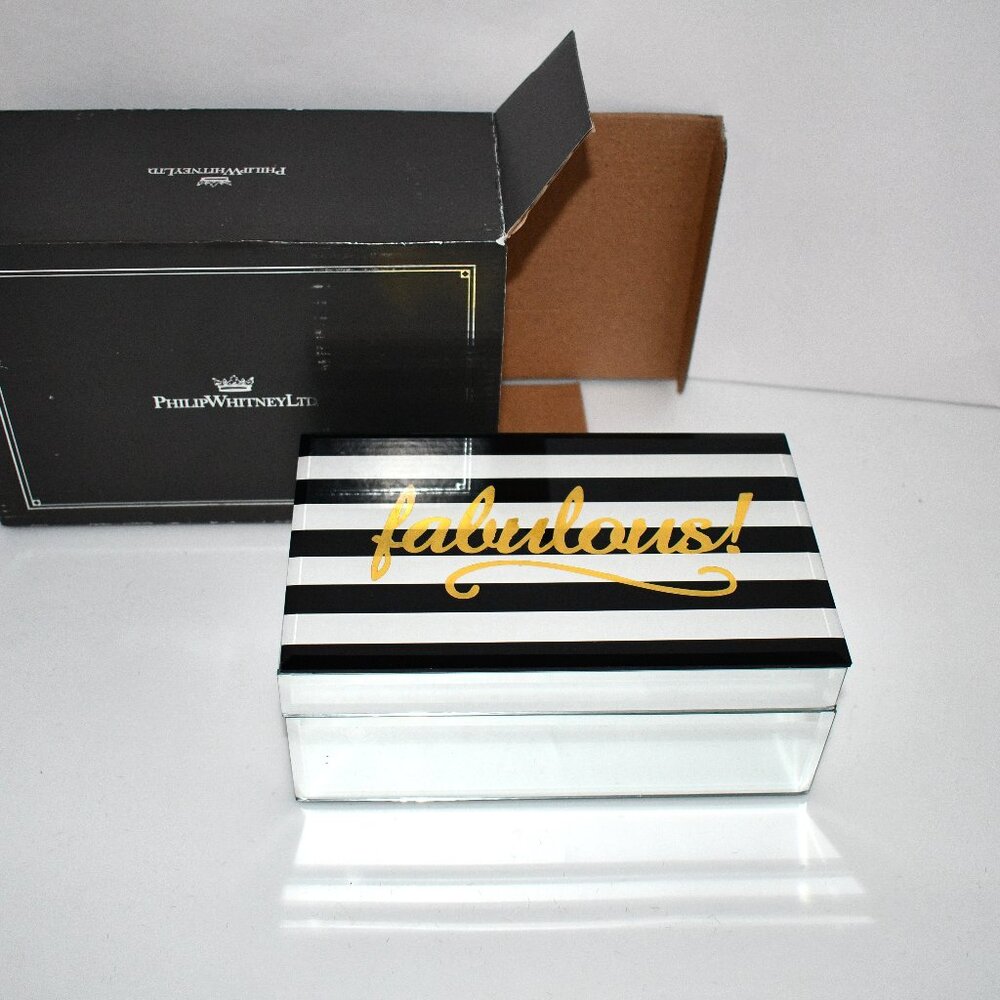 Philip Whitney LTD Mirror Striped Box "Fabulous!" #29597 NIB Details:  Mirror Bo